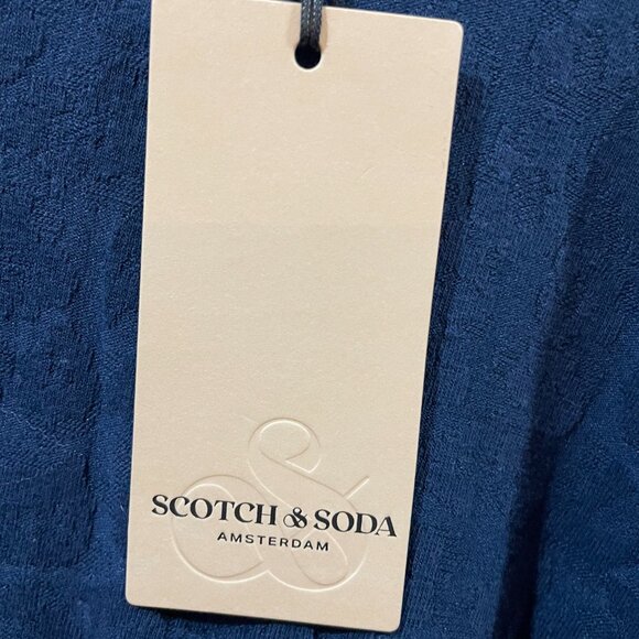 NWT $88 Scotch & Soda Womens Crew Nect Tee T Shirt Pattern Navy Size Small - Picture 7 of 7